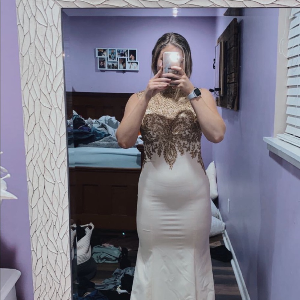 Elizabeth K/ Gls Collective Dress, Small (2-4), Cream And Gold. View 5